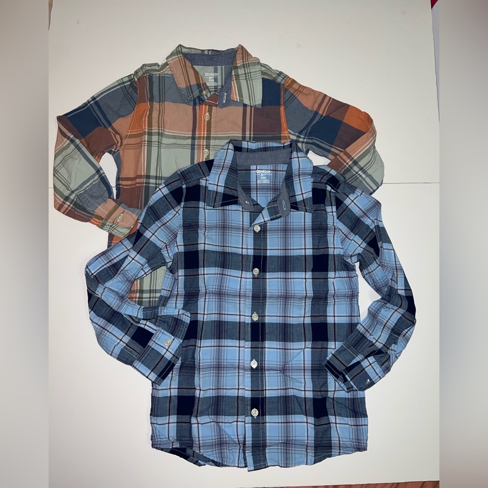 Oshkosh 2 Plaid Shirts Size 8/8A